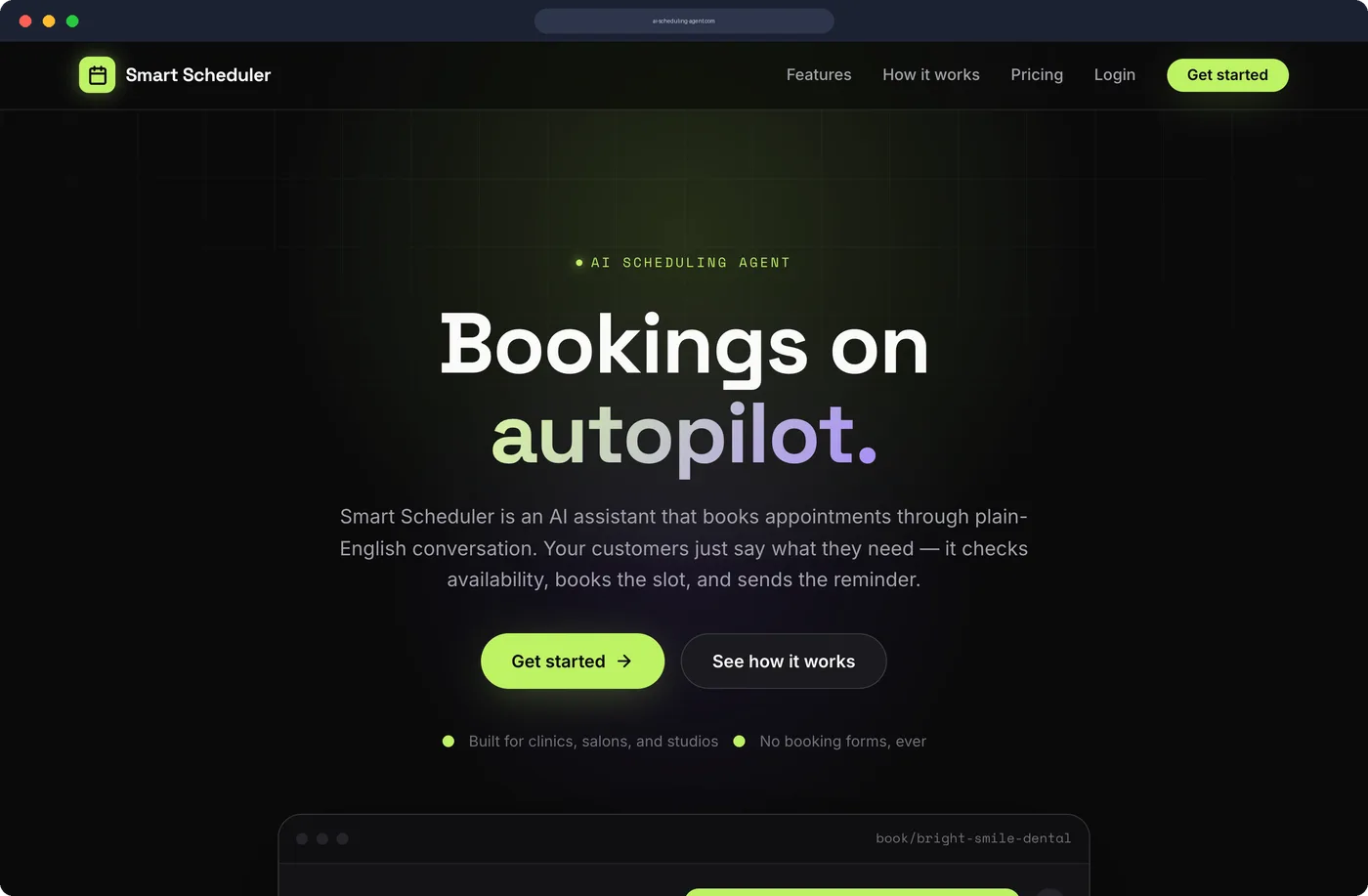 Smart Scheduler booking platform